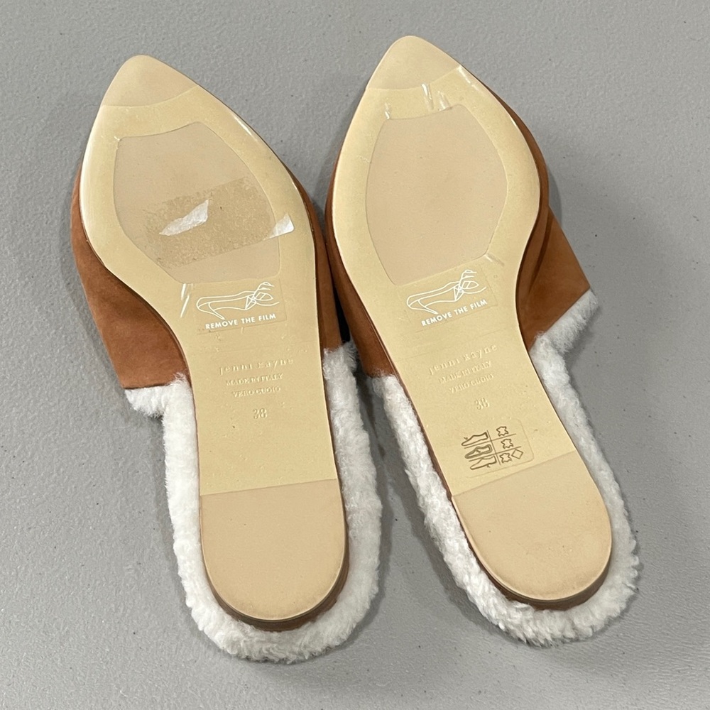 Jenni Kayne Shearling Lined Pointed Toe Mule Waln… - image 3